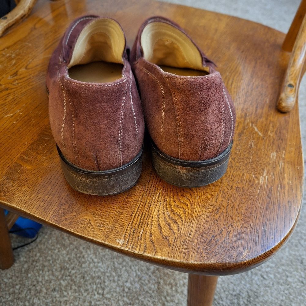 Paul‎ Frederick Made in Italy Burgundy suede slip-on shoes - Picture 4 of 11